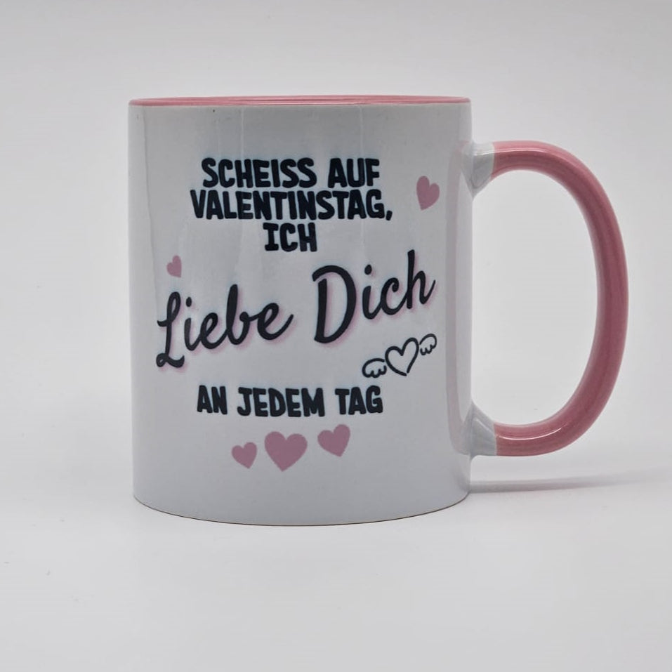 Tasse Valentinstag - mit Bild auf Hinterseite