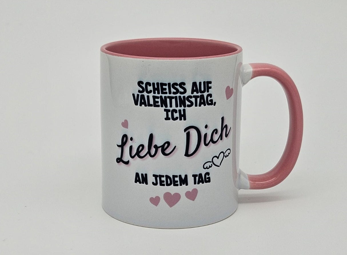 Tasse Valentinstag - mit Bild auf Hinterseite