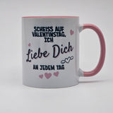 Tasse Valentinstag - mit Bild auf Hinterseite